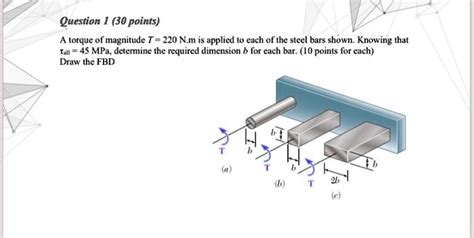 Solved A Torque Of Magnitude T N M Is Applied To Each Of The