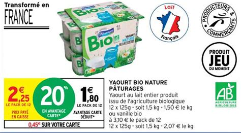 Promo Yaourt Bio Nature P Turages Chez Intermarch