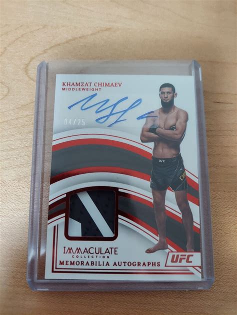 2023 Panini Immaculate UFC Memorabilia Autographs Red Khamzat Chimaev