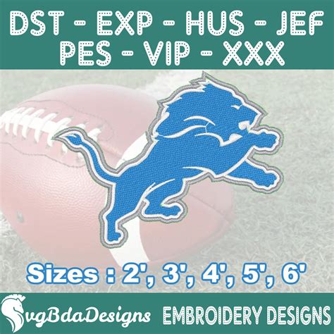 Detroit Lions Machine Embroidery Design Sizes Embroidery Inspire