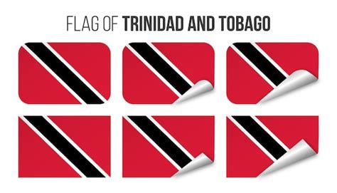 Premium Vector Trinidad And Tobago Flag Labels Stickers Set Vector