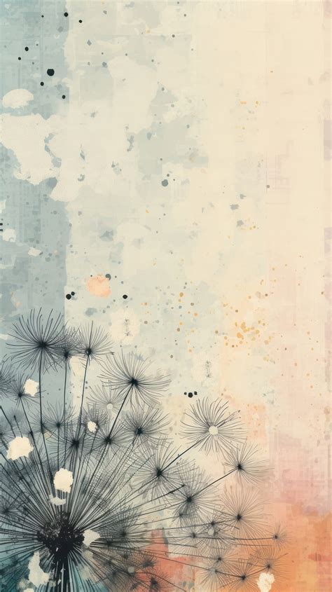 Wallpaper Ephemera Pale Dandelion Plant Premium Photo Illustration