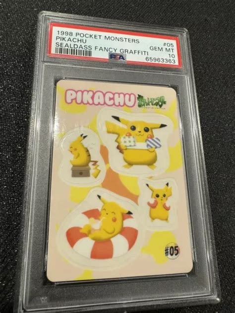 Pikachu Fancy Graffiti Sealdass Pok Mon Japonais Bandai Psa