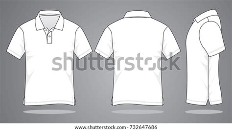 White Polo Shirt Template Front Back 스톡 벡터로열티 프리 732647686