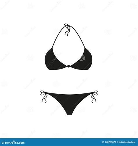 Bikini Icon Summer Fashion Isolated On White Background Stock Vector