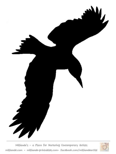 Bird Silhouette Stencil Templates Crow Milliande Free Printable