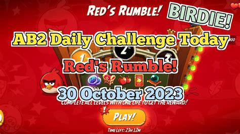 Angry Birds 2 Ab2 Daily Challenge Today Reds Rumble Birdie 4 4 5 Rooms 🗿 Youtube