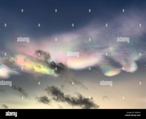A Rare Winter Phenomenon Nacreous Cloud Seen Over England Uk One Of
