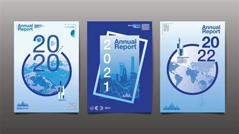 Set Of There Blue Annual Report Covers 952718 Vector Art At Vecteezy