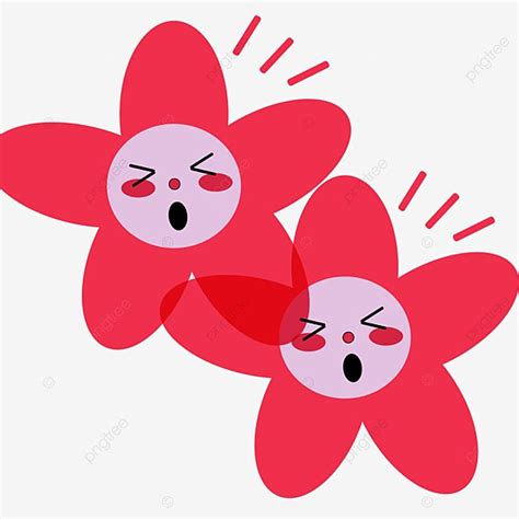 Emoji Pack Clipart Transparent PNG Hd, Flower Emoji Pack, Flowers, Red, Expression PNG Image For ...