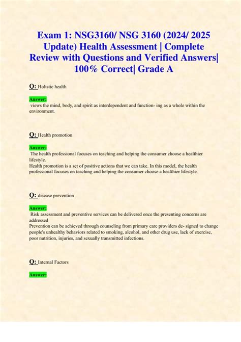 Exam Nsg Nsg Update Health Assessment