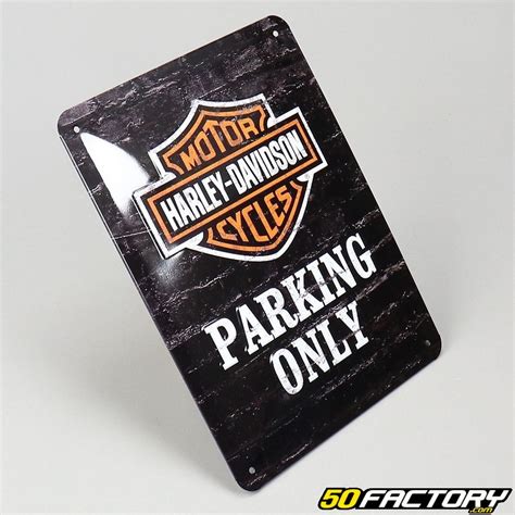 Plaque émaillée harley davidson parking pièce moto scooter