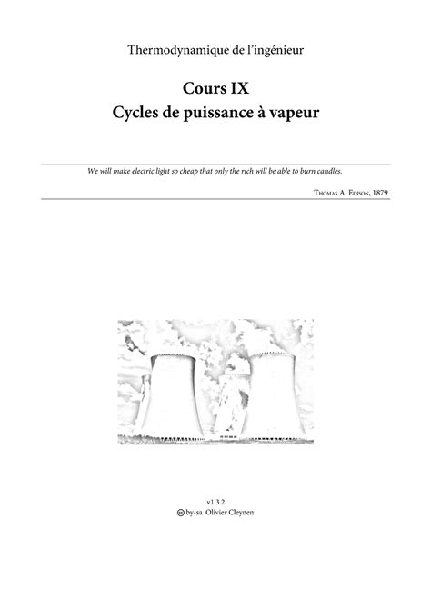 Cours 9 Thermodynamics Lessons And Solutions Thermodynamique De L