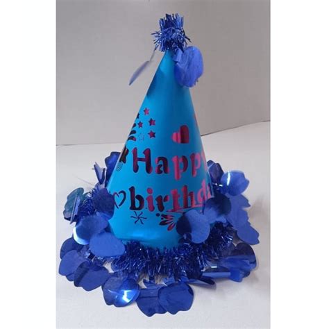 Sky Blue Base Paper And Pp Fancy Birthday Cap At Rs Piece In New