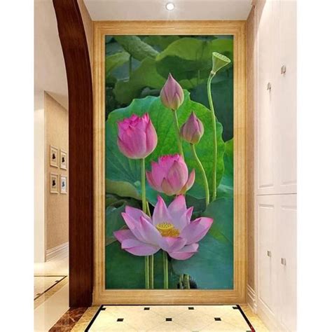 Diamond Painting Paysage De Lotus Diy 5D Broderie Diamant Peinture