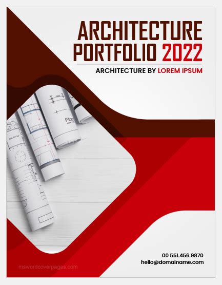 Architecture Portfolio Cover Page Templates for Word | Edit