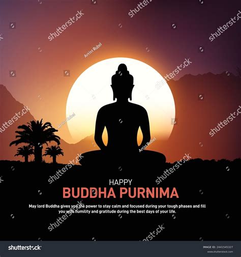 Buddha Purnima Creative Template Vesak Day Stock Vector Royalty Free