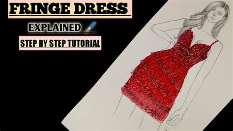 How To Draw Hot Fringe Dress Fabric Rendering Fashion