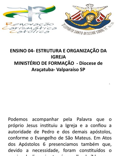 A Estrutura E Organização Da Igreja Católica Da Igreja Universal às