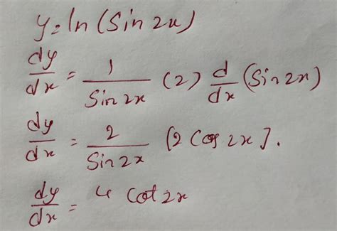 Y Ln Sin2x Find Derivation