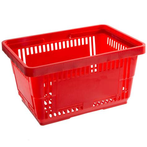 Regency Red 16 3/4" x 11 13/16" Plastic Grocery Market Shopping Basket ...