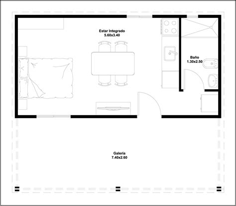 Monoambiente Con Galer A Ach Construcciones