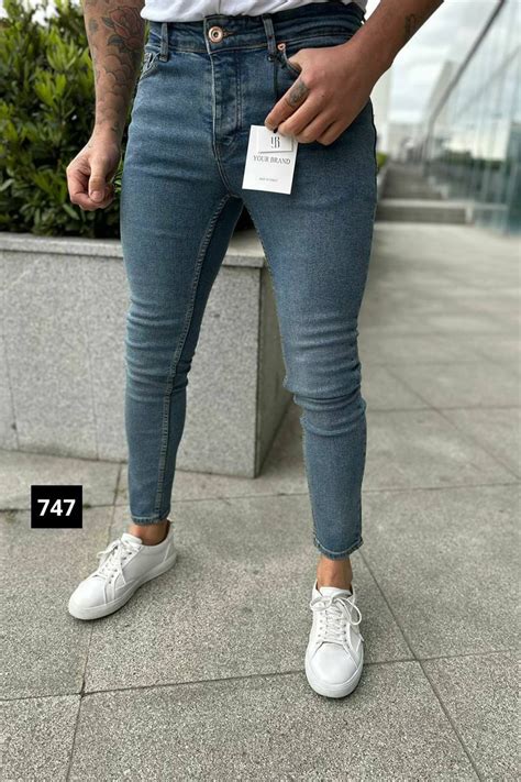 Slimfit Kesim Erkek Likrali Dar Paca Kot Pantolon KOD 550 Tunahan