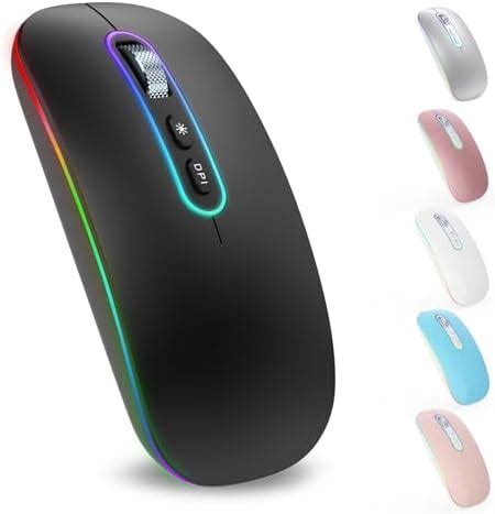 cimetech Mouse Bluetooth Ratón inalámbrico Recargable Ratón LED