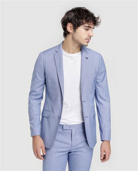 Chaqueta De Traje De Hombre Easy Wear Slim Azul Easy Wear Moda El