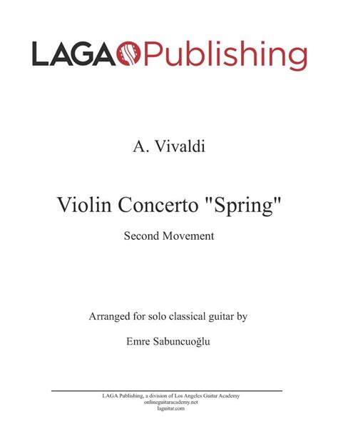 The Four Seasons Spring Second Mvt By A Vivaldi For Classical