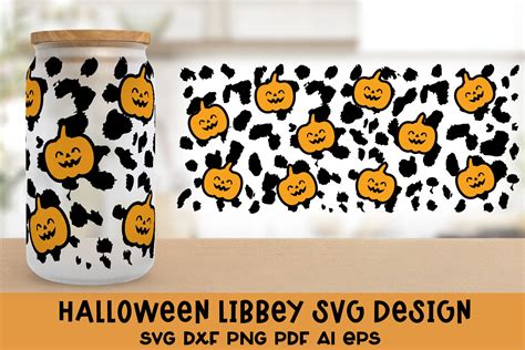 Halloween Libbey Glass Can Svg Pumpkin Glass Can Wrap Svg By Samaha