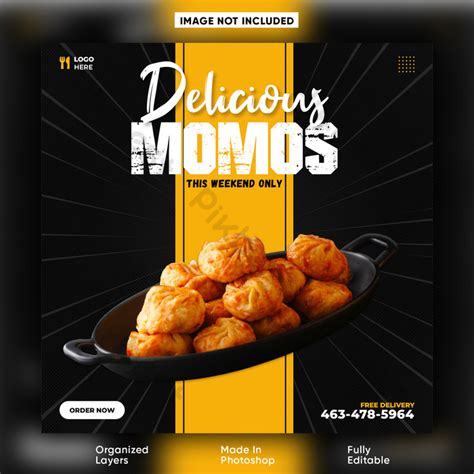 Momos Food Promotion Social Media Post Design Template Psd Free