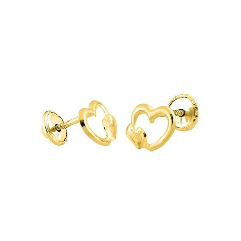 Boucles D Oreilles Enfant Or Carats Coeur Tous Mes Bijoux Maty