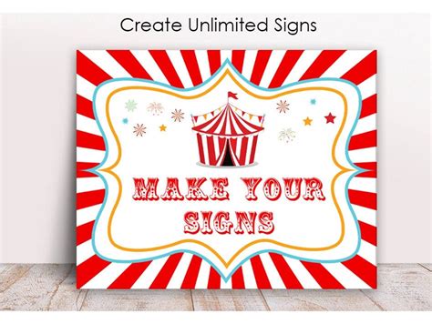 Editable Carnival Party Sign, Printable, Circus Tent Sign, Circus ...