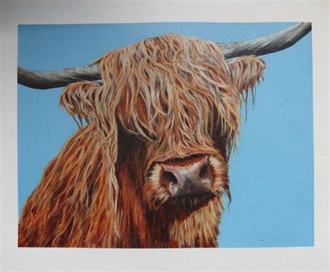 Highland Cow Giclee Print Cow On Canvas Highland By Roobarbtree £3200