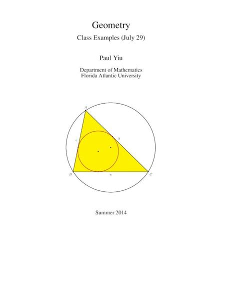 Pdf Geometry Florida Atlantic Universitymath Fau Edu Yiu