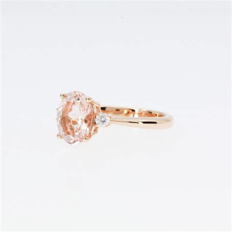 18ct Rose Gold Morganite And Diamonds Ring Allgem Jewellers