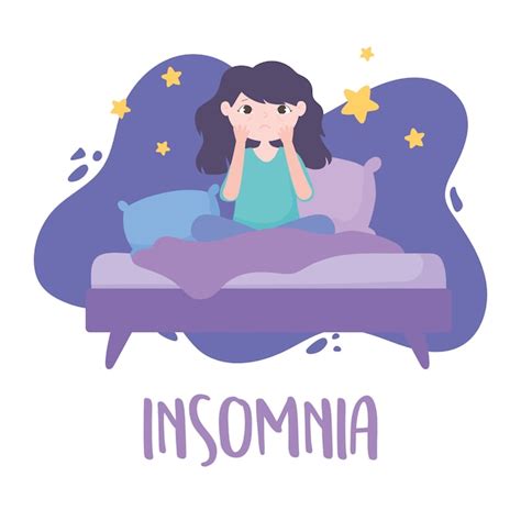 Sleepless Man And Woman Suffers From Insomnia Stock Illustration Clip