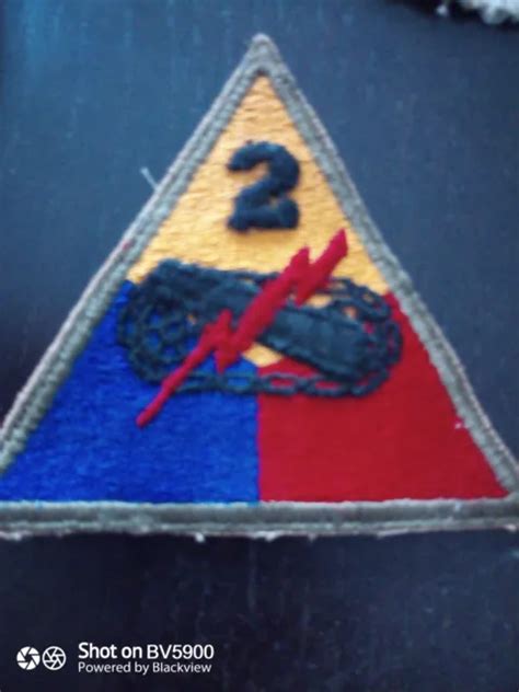 INSIGNE TISSU PATCH 2 ème division blindée ecusson militaire US ww2 EUR