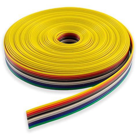 7 Metres 10 Way Ribbon Cable Idc Flat Dupont Rainbow Wire Multi