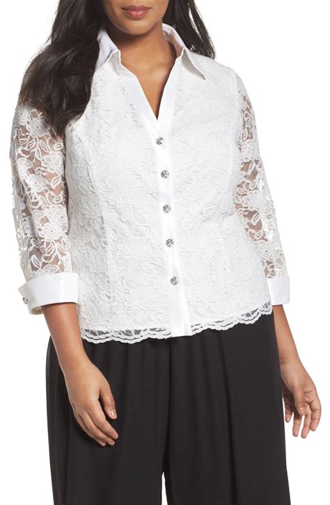 Alex Evenings Lace Blouse Plus Size Nordstrom