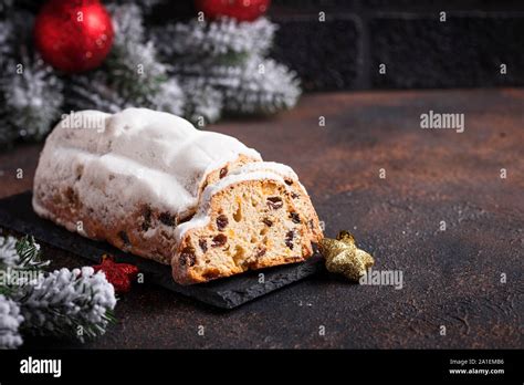 Traditional German Christmas Cake Stollen Stock Photo Alamy