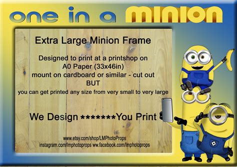 Minion Theme Frame Giant Frame Prop INSTANT DOWNLOAD - Etsy