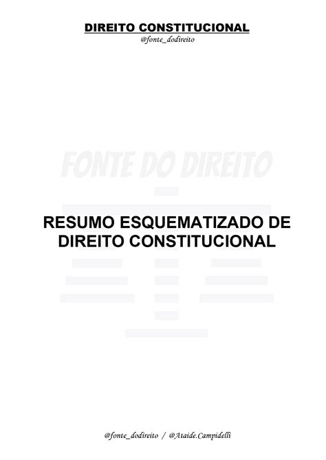 Resumo Esquematizado Constitucional Fonte Do Direito Fonte Do Direito