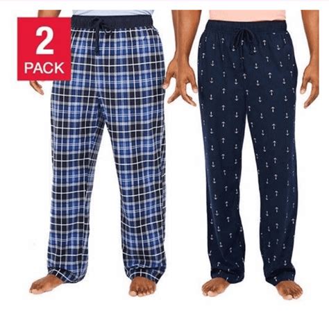 Nautica 2 Pack Mens Nautica Fleece Pajama Lounge Pants S Navy Anchor