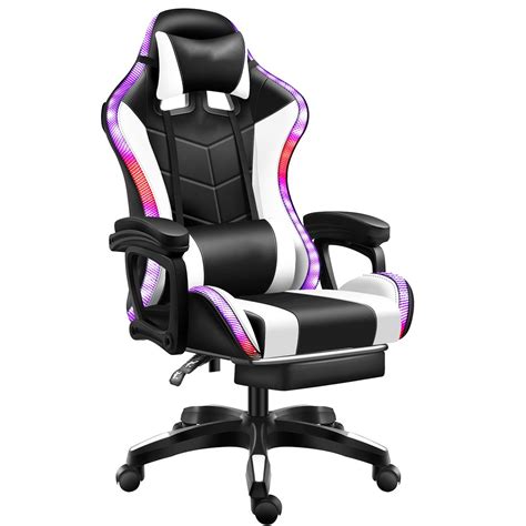 Gaming Chair Ergonomic Computer Chair with RGB Lights and Lumbar ...