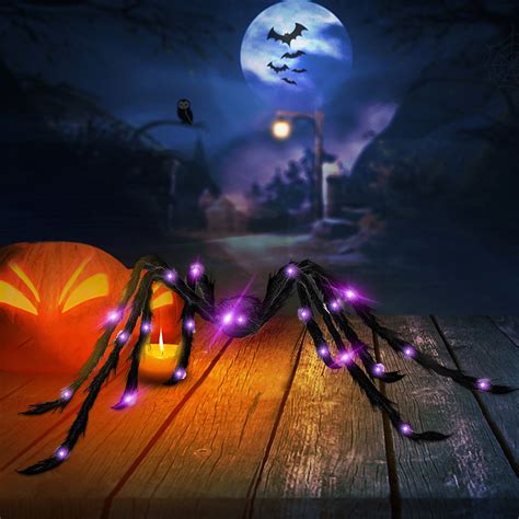 SRUILUO Halloween Decorations Horror Halloween Glowing Spider Outdoor ...