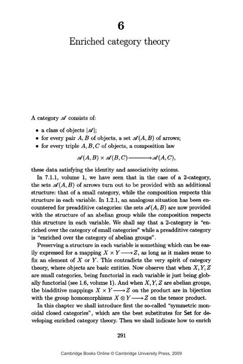 Enriched Category Theory Chapter 6 Handbook Of Categorical Algebra