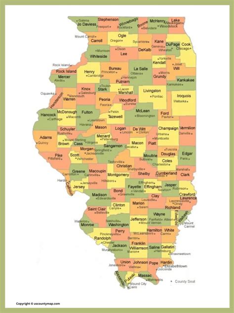 Illinois County Map [Map of IL County and Cities]