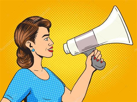 Woman With Megaphone Pop Art Style Vector Stock Vector Image By